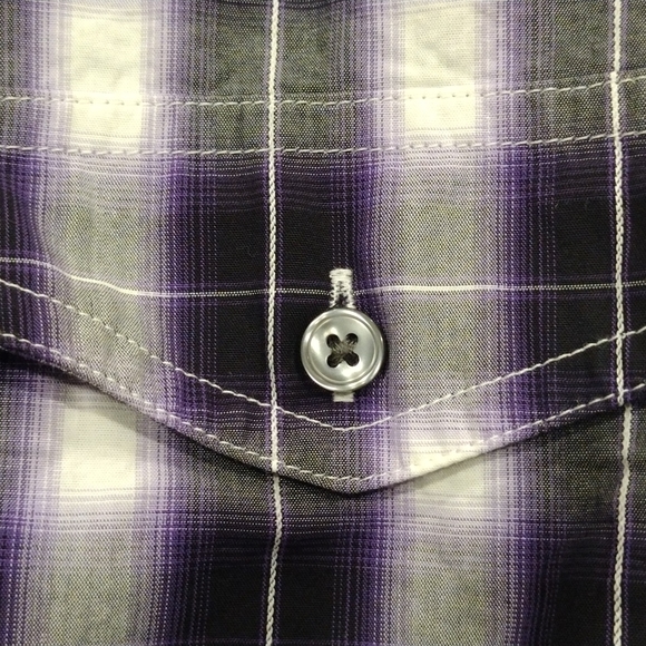 Apt 9xxl short sleeve button down shirt purple black white - Picture 7 of 9